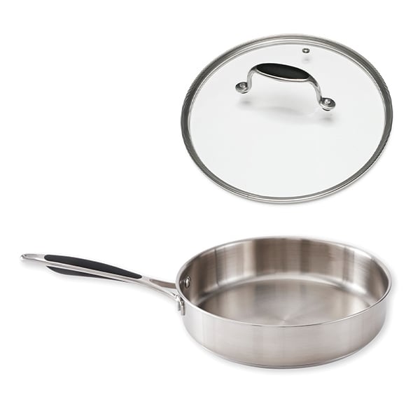 Lot sauteuse tout inox Excell’Inox 28 cm et couvercle en verre Mathon - Mathon - 1
