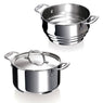 Lot faitout inox Chef 18 cm avec couvercle et multi passoire vapeur Beka - Mathon