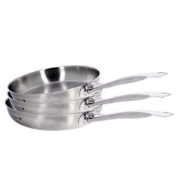 Lot 3 poêles tout inox Prim’Appety 20, 24 et 28 cm De Buyer - Mathon
