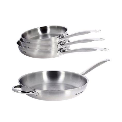 Lot 4 poêles tout inox Prim