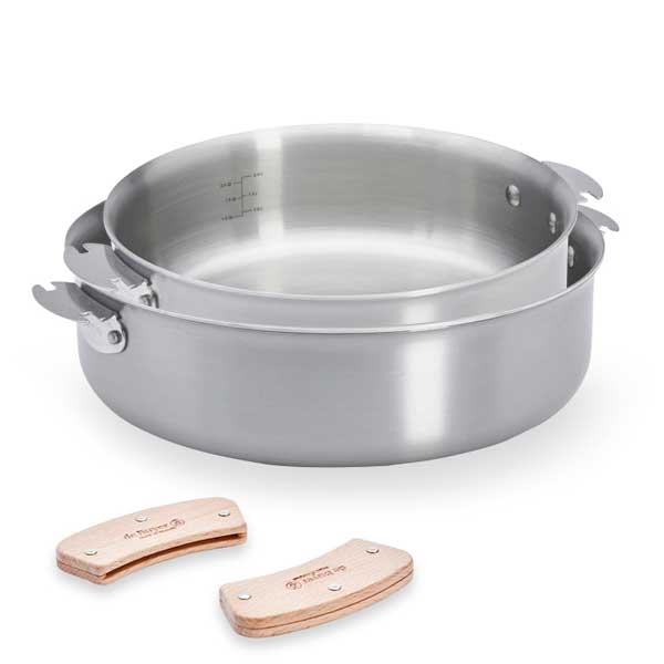 Lot 2 sauteuses tout inox Alchimy Loqy 24 et 28 cm et manche amovible De Buyer - Mathon