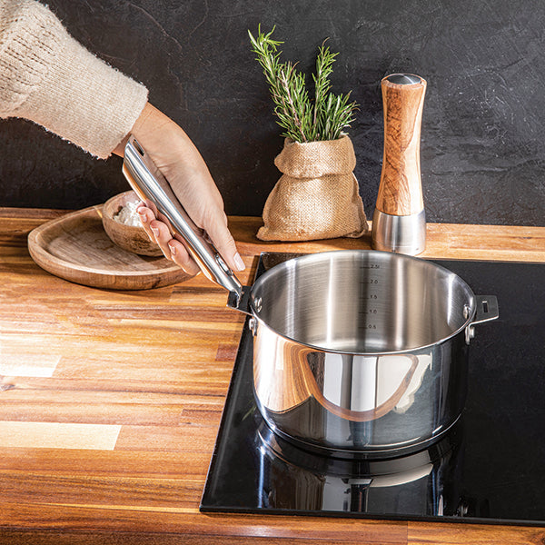 Lot 3 casseroles tout inox Clips’Inox 16, 18 et 20 cm et manche amovible Mathon - Mathon - 3