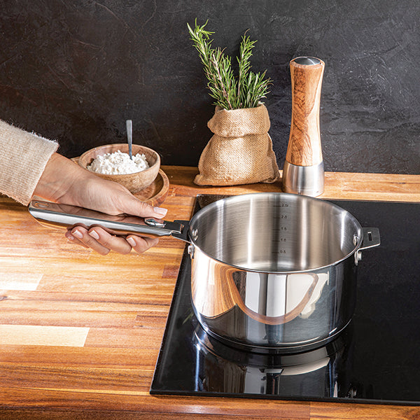 Lot 4 casseroles tout inox Clips’Inox 14, 16, 18 et 20 cm et manche amovible Mathon - Mathon - 5