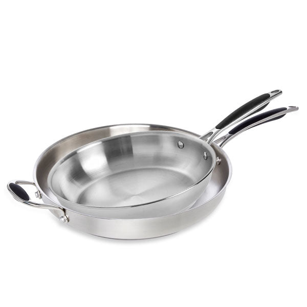 Lot de 2 poêles tout inox 20 et 32 cm Excell