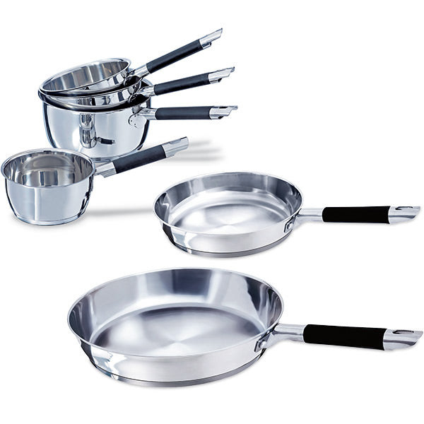 Lot de 4 casseroles 14 à 20 cm et 2 poêles inox 24 et 28 cm Rapid Cook Mathon - Mathon - 1