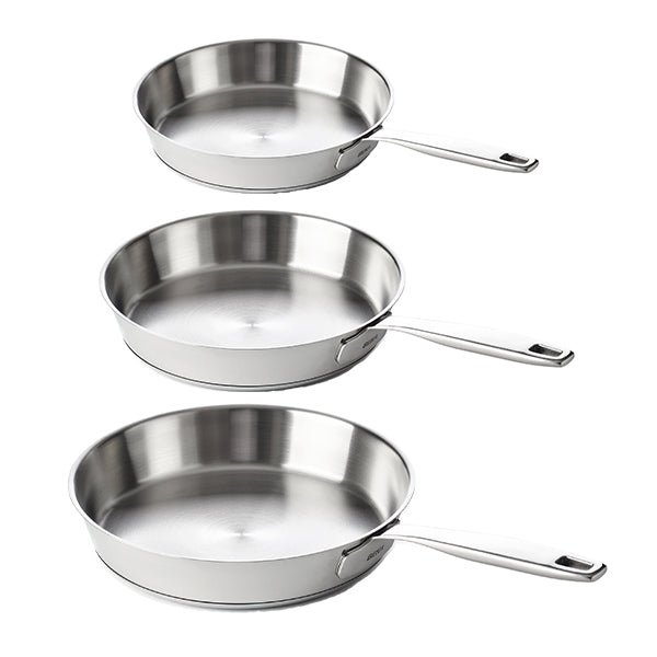 Lot 3 poêles à frire tout inox Maestro 20, 24 et 28 cm   Beka - Mathon - 1