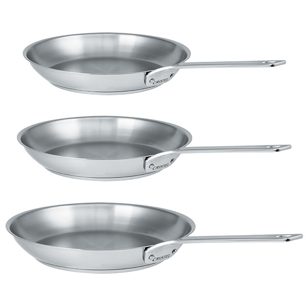 Lot 3 poêles tout inox 1826 20, 24 et 28 cm  Cristel - Mathon - 1