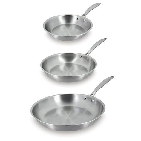Lot 3 poêles tout inox Triply 20, 24 et 28 cm  Menastyl - Mathon - 1