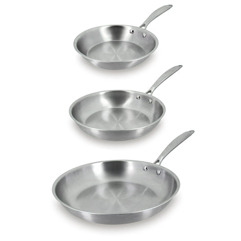Lot 3 poêles tout inox Triply 20, 24 et 28 cm  Menastyl - Mathon - 1