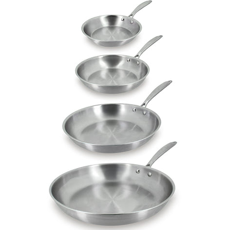 Lot 4 poêles tout inox Triply 20, 24, 28 et 32 cm  Menastyl - Mathon - 1