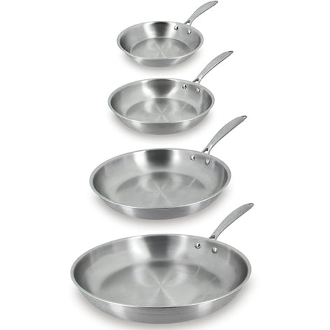 Lot 4 poêles tout inox Triply 20, 24, 28 et 32 cm  Menastyl - Mathon - 1