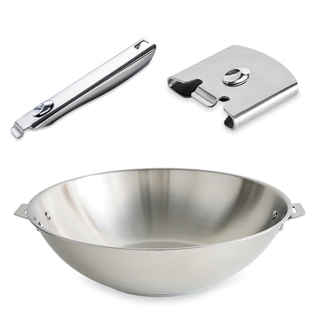 Lot wok tout inox Clips’Inox 30 cm avec manche et anse amovibles  Mathon - Mathon - 1