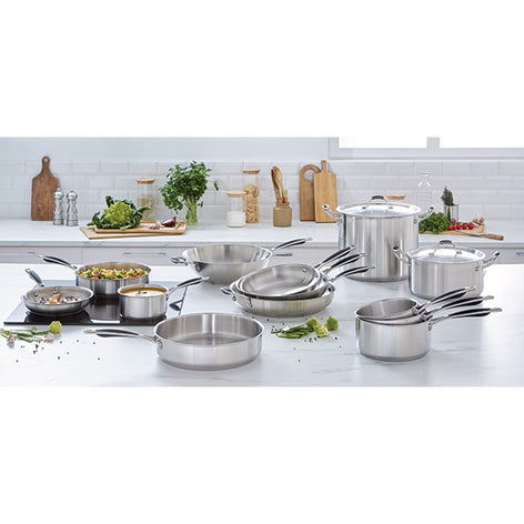 Lot 3 casseroles 16, 18 et 20 cm et 3 poêles 20, 24 et 28 cm tout inox Excell’Inox Mathon - Mathon - 2