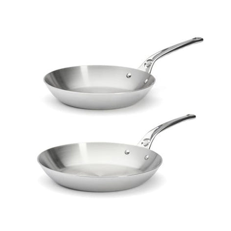 Lot 2 poêles tout inox Affinity 24 et 28 cm De Buyer - Mathon - 1