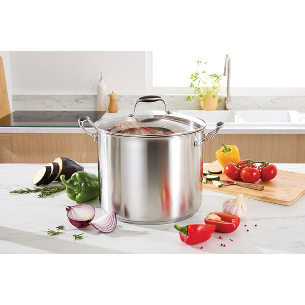 Lot marmite inox Excell’Inox 28 cm et couvercle en verre Mathon - Mathon - 2