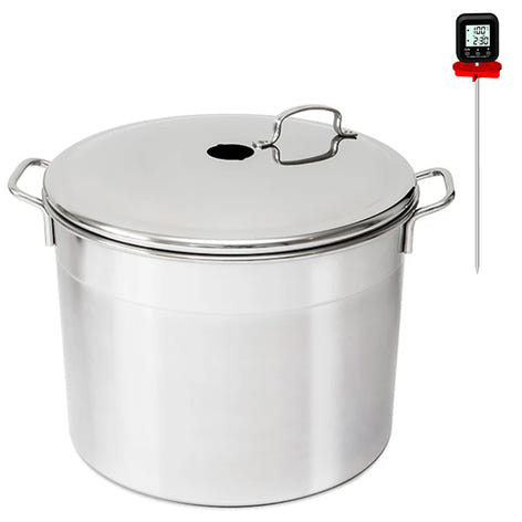 Lot bouilleur en inox 6 bocaux 24 L Guillouard et thermomètre digital à déclenchement automatique avec tige inox 25 cm Nogent - Mathon - 1