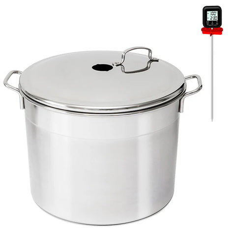 Lot bouilleur en inox 6 bocaux 24 L Guillouard et thermomètre digital à déclenchement automatique avec tige inox 25 cm Nogent - Mathon - 1
