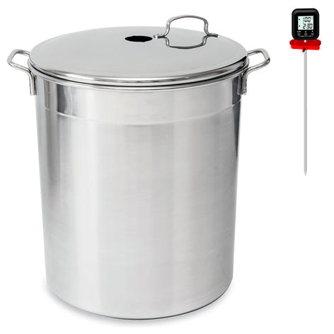 Lot bouilleur en inox 12 bocaux 37 L Guillouard et thermomètre digital à déclenchement automatique avec tige inox 25 cm Nogent - Mathon - 1