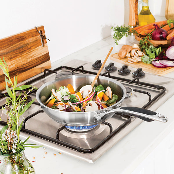 Lot grill carré 26 cm et poêle 24 cm tout inox Excell’Inox Mathon - Mathon - 2