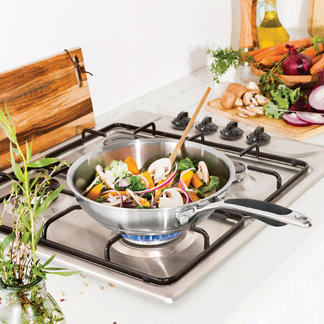 Lot grill carré 26 cm et poêle 24 cm tout inox Excell’Inox Mathon - Mathon - 2