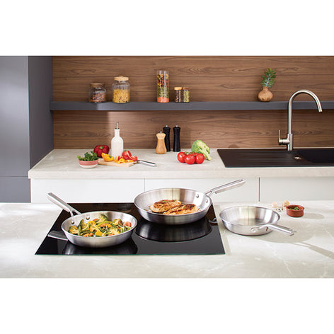 Lot 3 poêles tout inox Triply