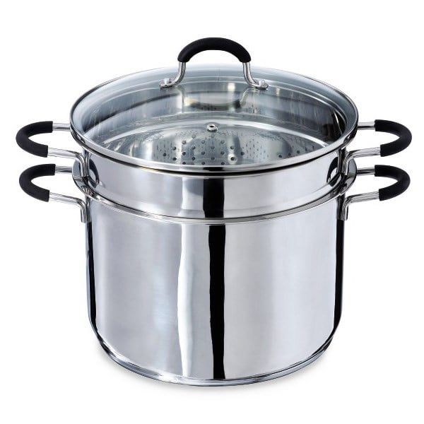 Lot marmite haute inox Rapid Cook avec couvercle et élément vapeur 26 cm 8,5 L Mathon - Mathon - 2