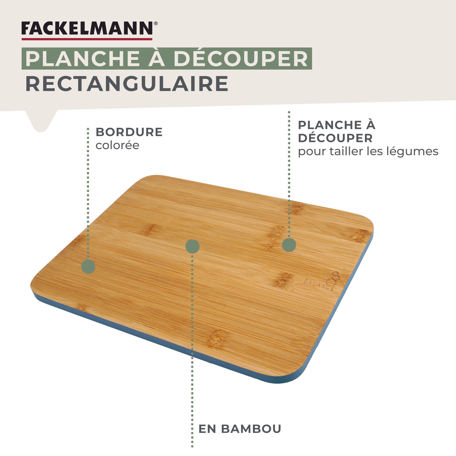 Planche à découper en bambou 30 x 23 cm  Balance Fackelmann - Mathon - 2