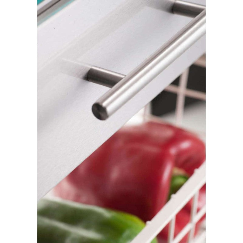 Desserte de cuisine onda – plateau décor bois orme, façade du tiroir en inox et 3 paniers de rangement Don Hierro - Mathon - 4