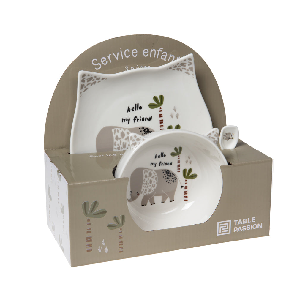 Service enfant 3 pièces Éléphant Table passion - Mathon - 2
