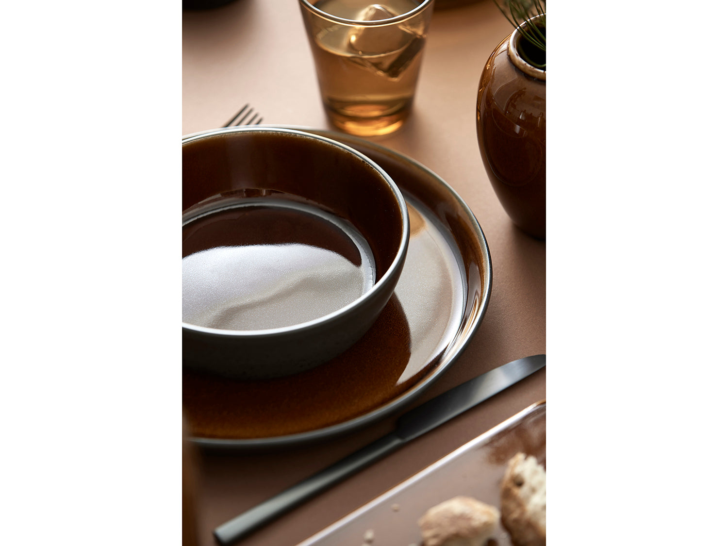 Assiette GASTRO en grès Noir/Ambre Bitz - Mathon - 10