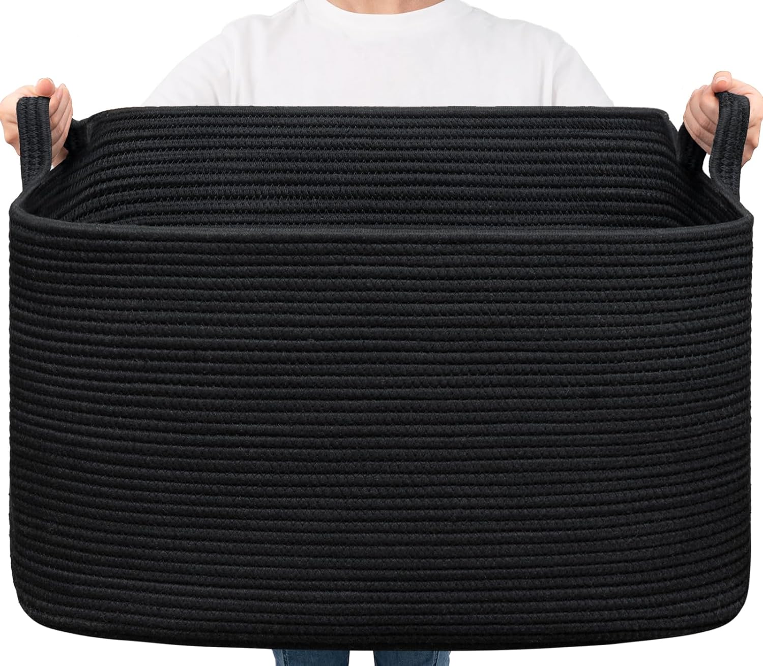 Grand panier de rangement 85 L tressé – Noir Vendos85 - Mathon