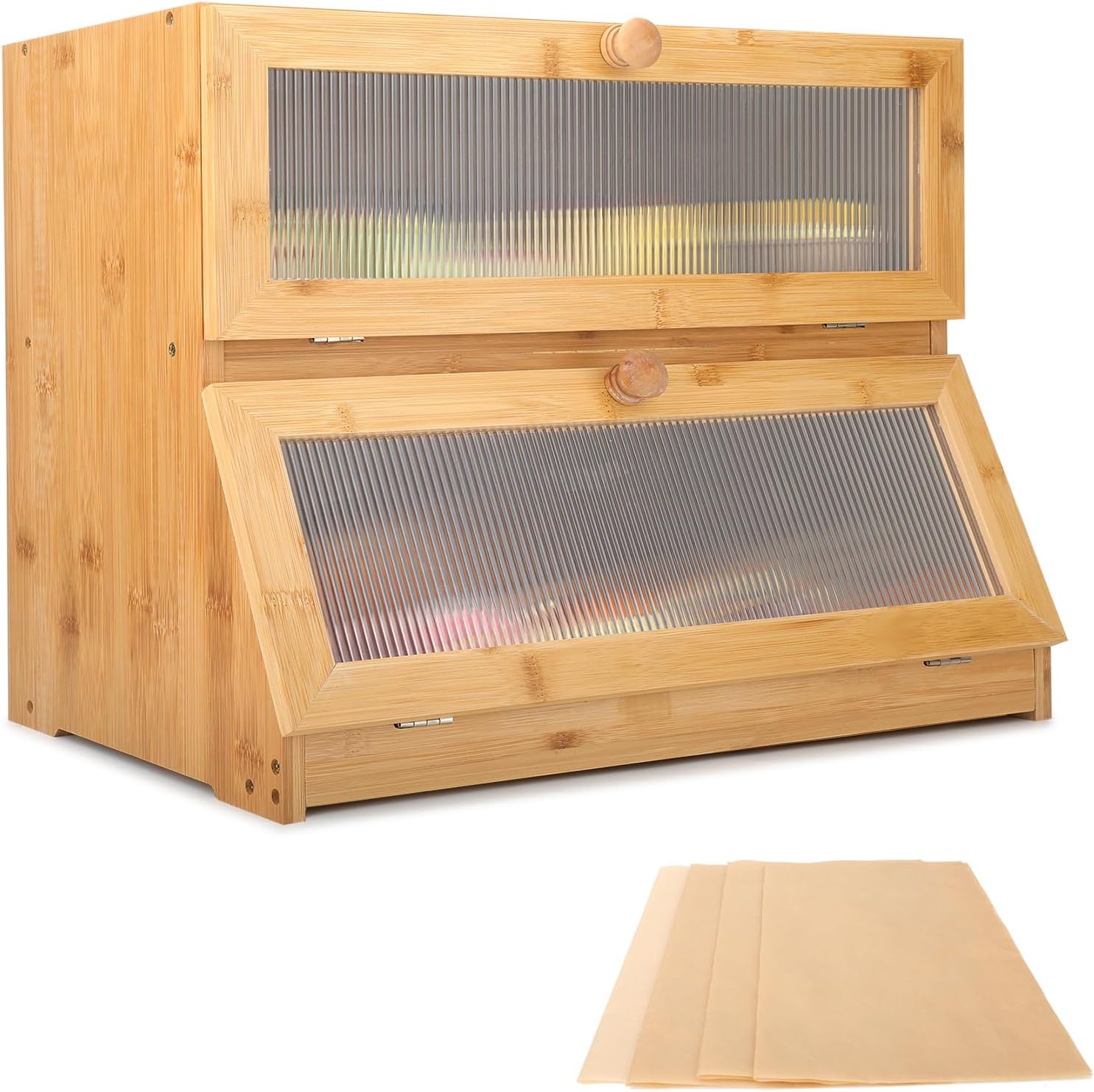 Boîtes à Pain Bois 2 Niveaux marron Vendos85 - Mathon