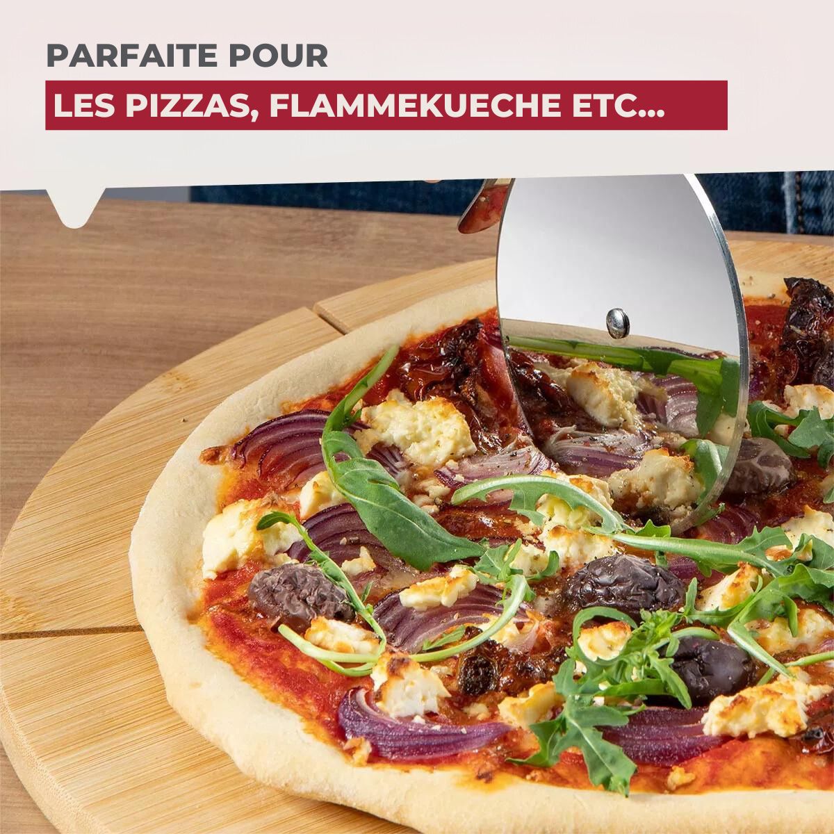 Ensemble de 2 Planches à pizza avec rainures de coupe, Ø 32 cm Fackelmann - Mathon - 2