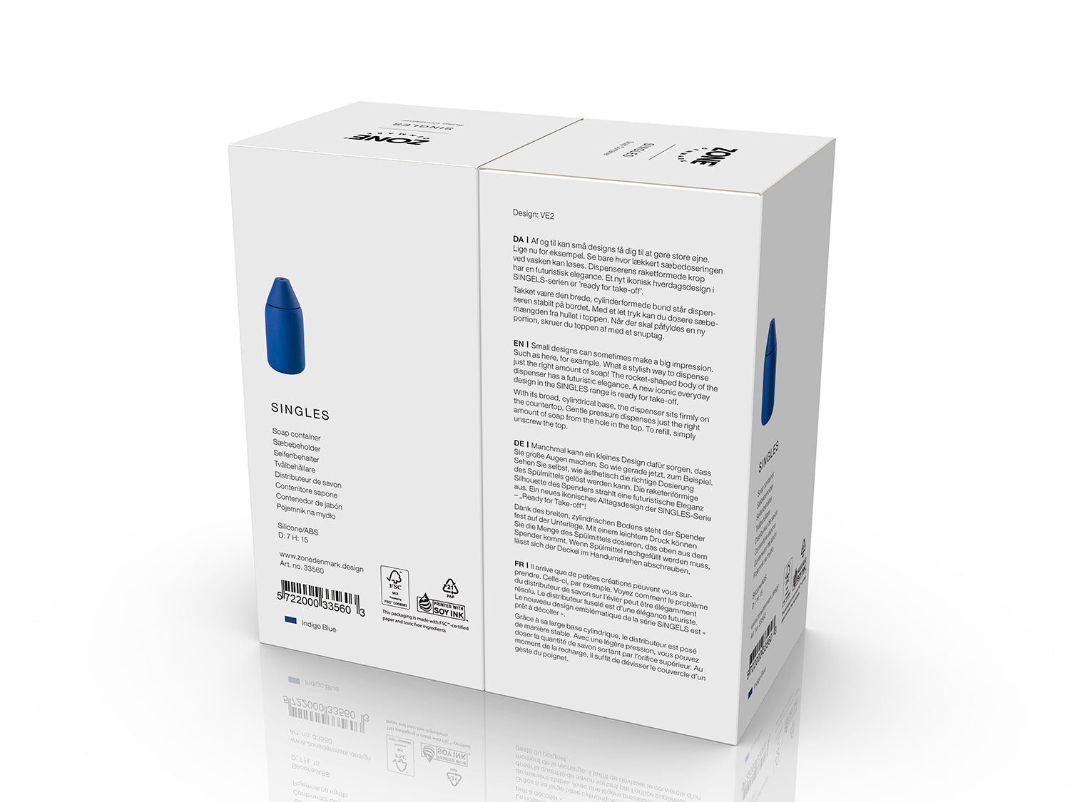 Distributeur de savon SINGLES en abs et silicone Indigo Zone Denmark - Mathon - 5