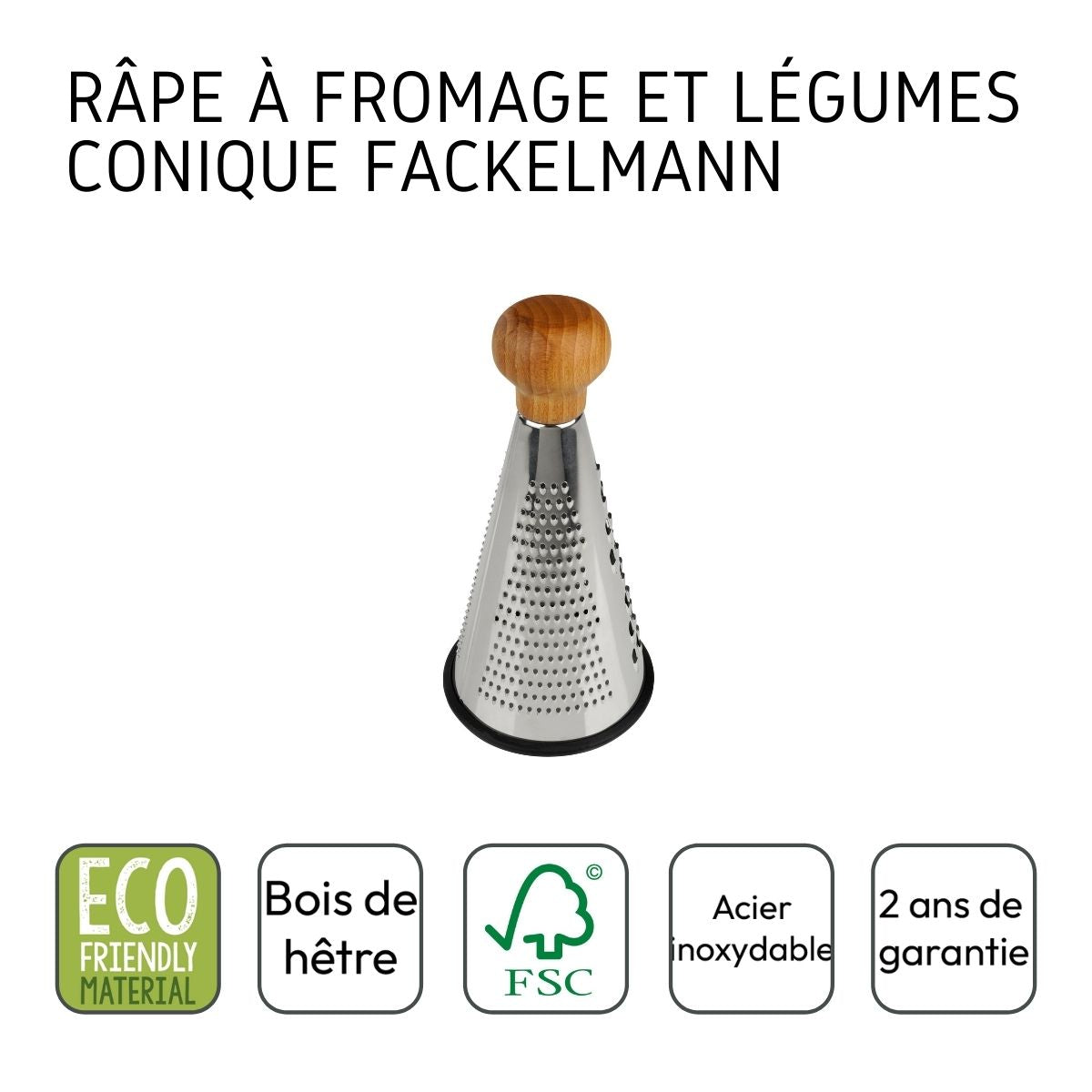 Râpe à légumes et à fromage conique 24,5 cm  Nature Fackelmann - Mathon - 4