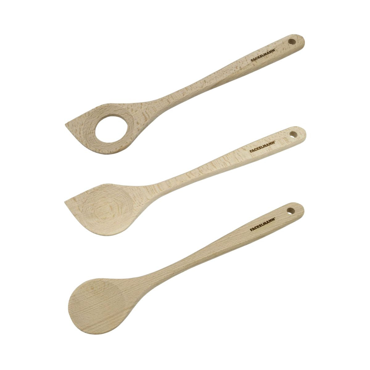 Lot de 3 cuillères en bois 30 cm  Nature Fackelmann - Mathon - 1
