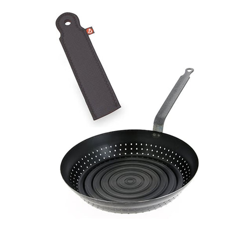 Lot poêle à marrons 28 cm et manchon de protection De Buyer - Mathon