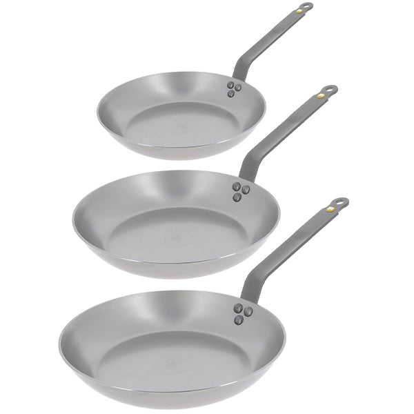 Lot 3 poêles acier Minéral B 20, 24 et 28 cm De Buyer - Mathon - 1