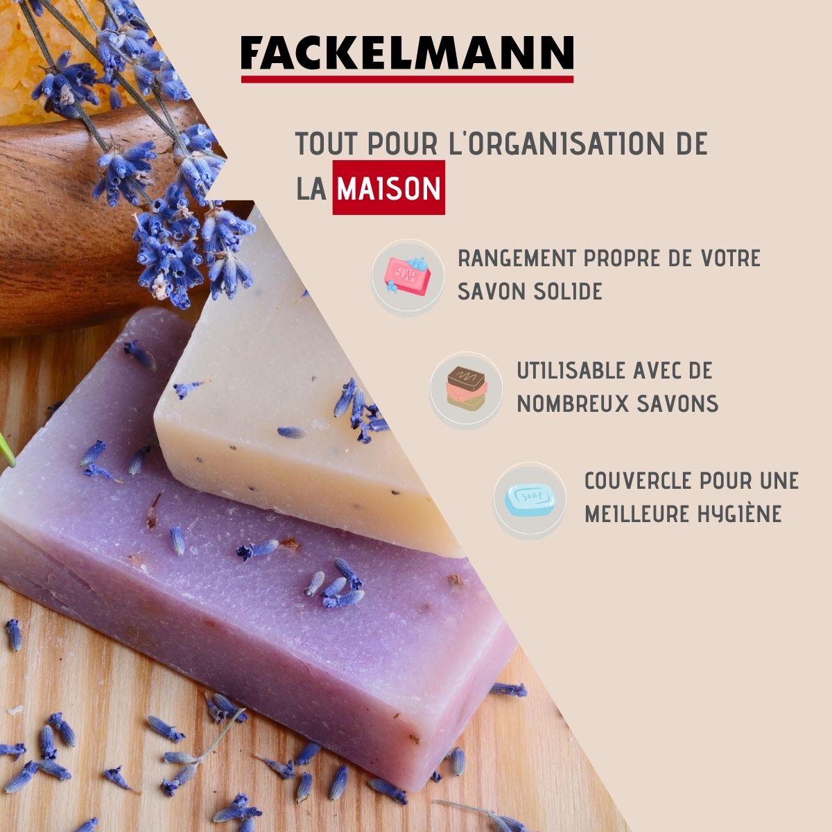 Boîte à savon en bambou avec couvercle  Tecno Fackelmann - Mathon - 2