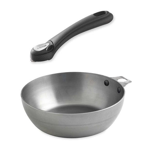 Lot sauteuse paysanne acier Minéral B 24 cm et manche amovible De Buyer - Mathon - 1