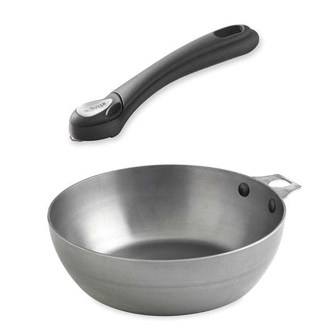 Lot sauteuse paysanne acier Minéral B 24 cm et manche amovible De Buyer - Mathon - 1