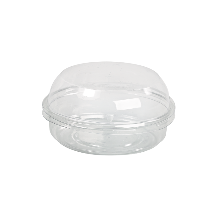 50Pcs - Pot Deli rond PET transparent avec couvercle dôme   H48mm 125ml FirstPack - Mathon