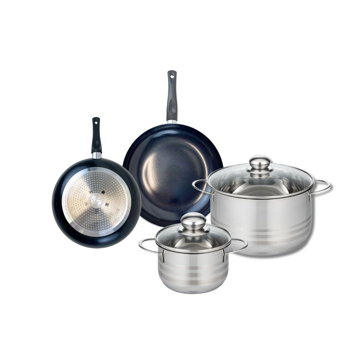 Ensemble de 2 Poêles de cuisson 20 et 24 cm et 2 faitouts 16 et 24 cm  Prima Brillant Elo - Mathon - 1