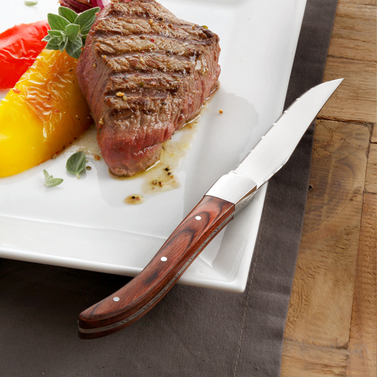 Royal Steak - Coffret 4 couteaux steak Bois Amefa - Mathon - 5