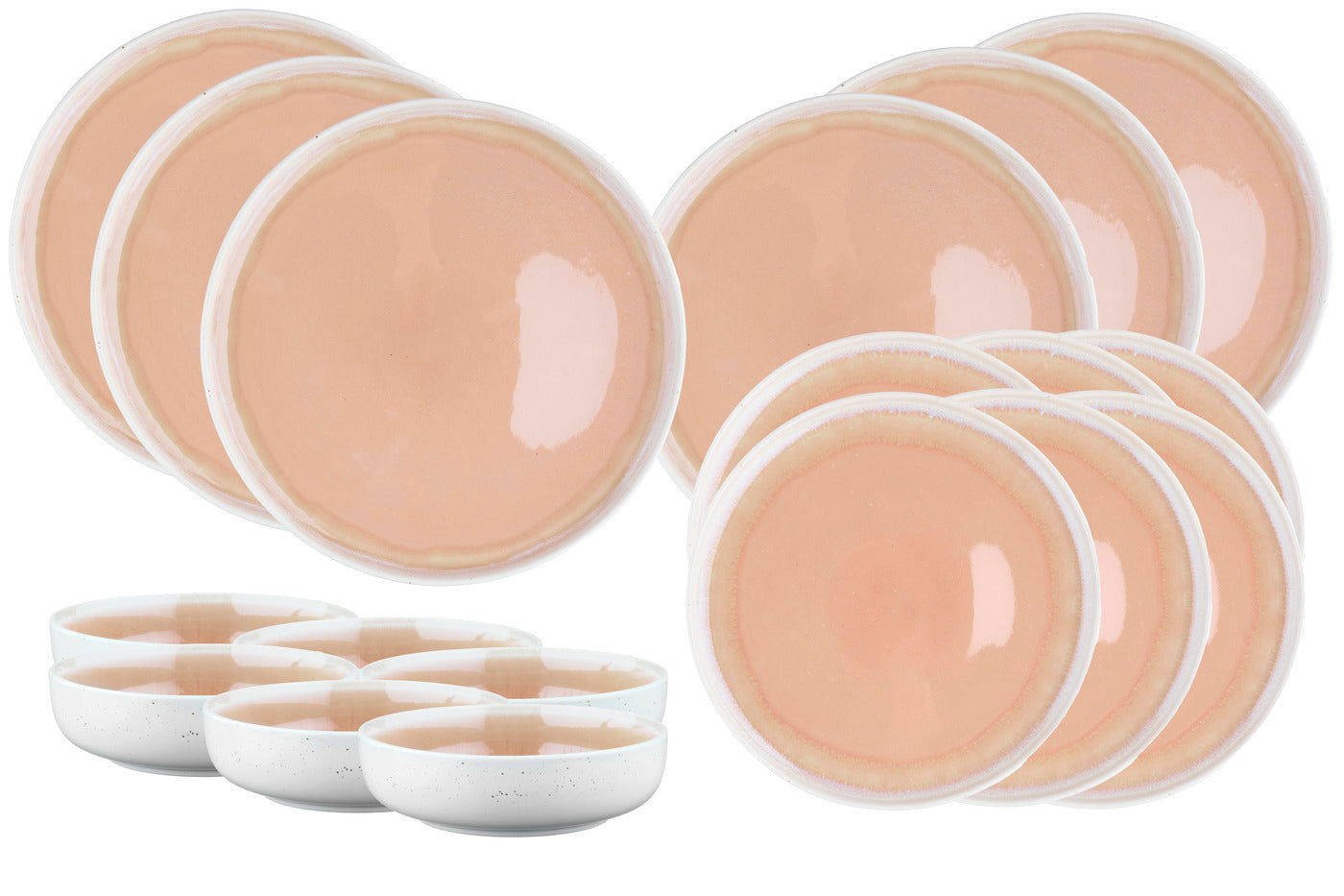 Lot de 18 set les essentiels en grès rose D Björn - Mathon - 1