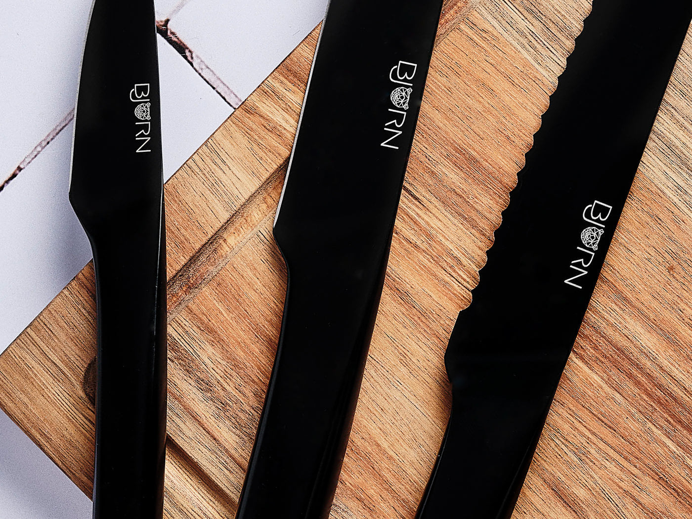 Lot de 6 couteaux de cuisine en inox noir D Björn - Mathon - 5