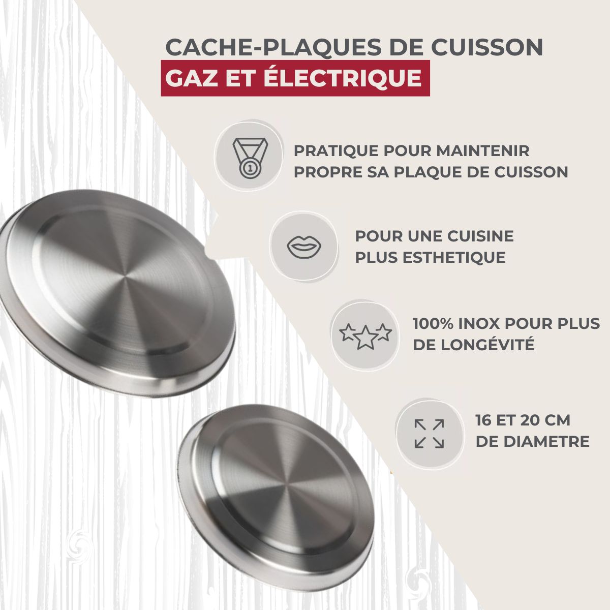 Set de deux caches pour plaques de cuisson Fackelmann - Mathon - 2