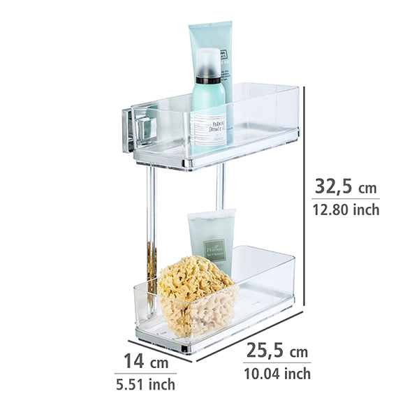 Étagère murale en acier inox Vacuum-Loc® Quadro 2 niveaux Wenko by Maximex - Mathon - 4