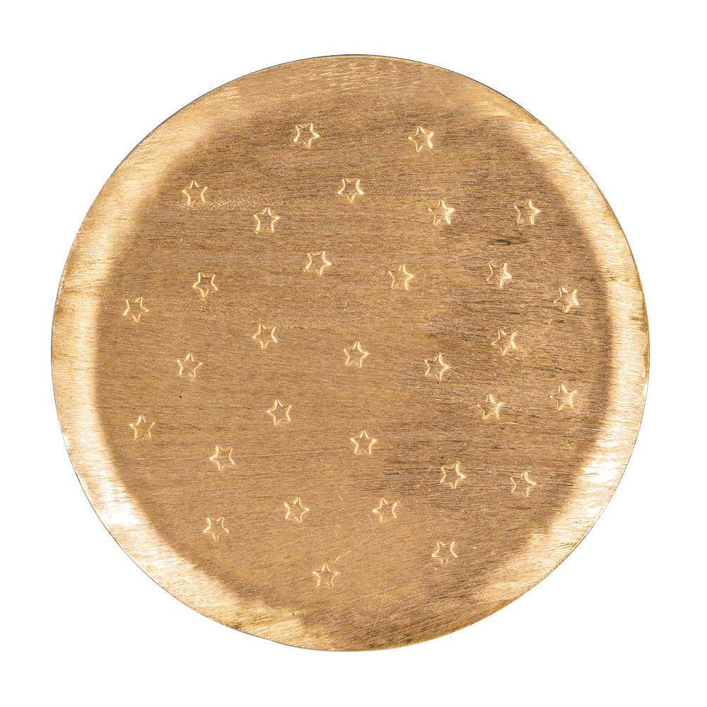 Plateau en métal Féerie or 35 cm Table passion - Mathon - 1