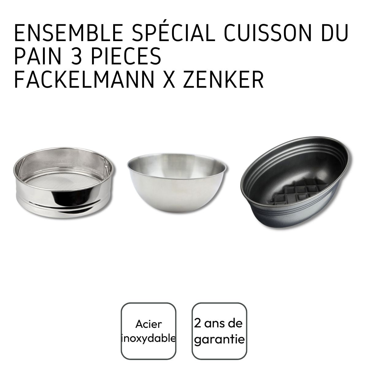 Ensemble 3 ustensiles spécial cuisson du pain Zenker x Fackelmann - Mathon - 4